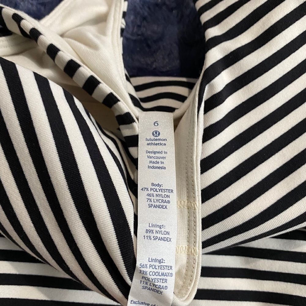 Lululemon Amala Black & White Striped Tank top 6 - Picture 10 of 11